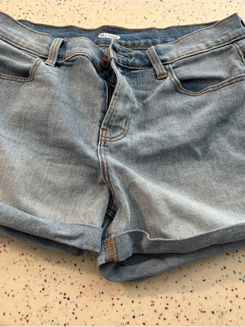 Old Navy Light Blue Rolled Hem Denim Shorts